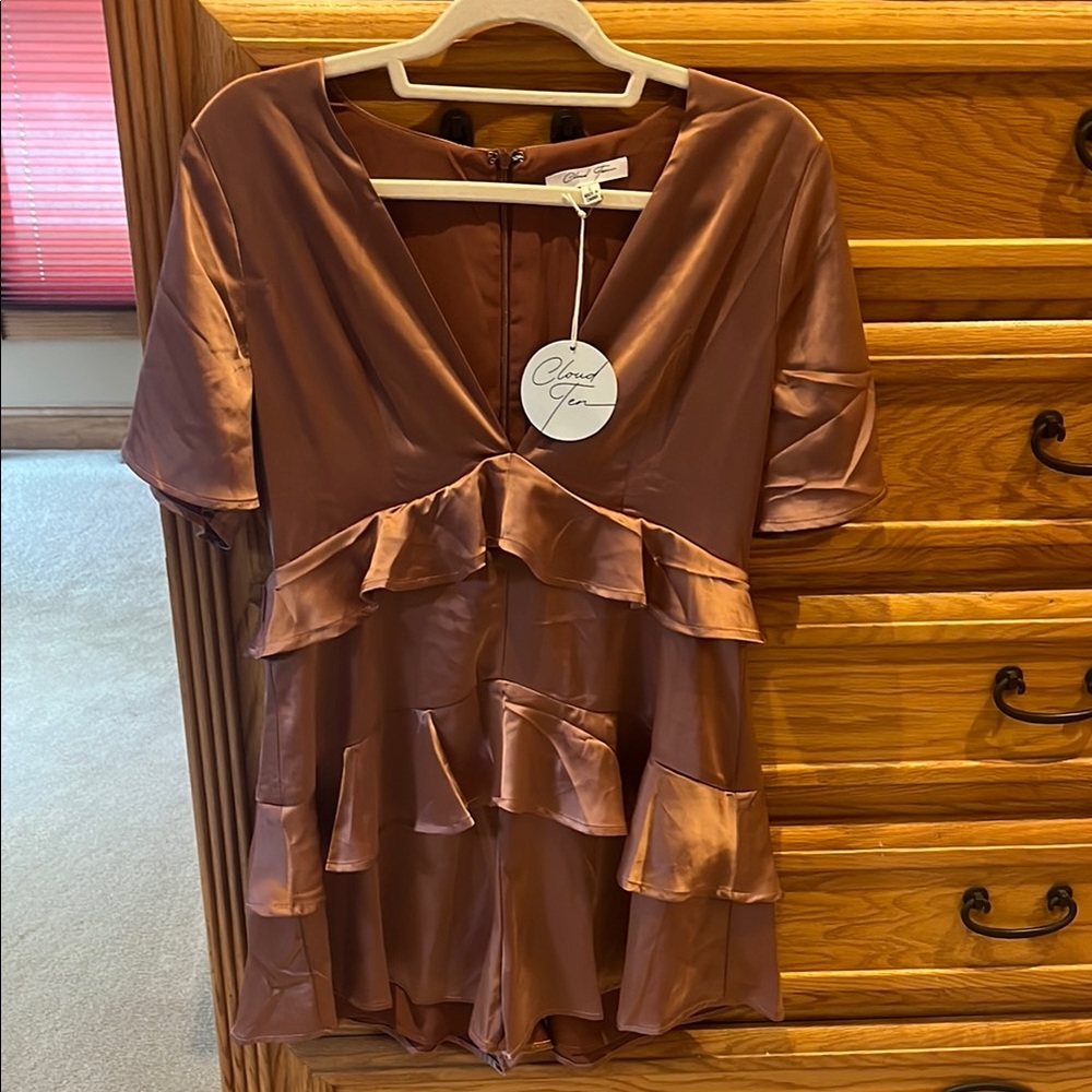 Chic Ruffled Satin Dress